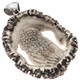 925 Silver Hand Carving Owl Real Deer Burr Antler Sterling Pendant, 2 3/4"