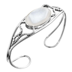 925 Sterling Silver Natural Agate Druzy Drusy Cuff Bracelet
