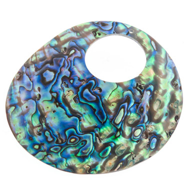 Lusterous New Zealand Paua Abalone Shell Pendant, 3 1/8"