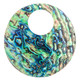 Lusterous New Zealand Paua Abalone Shell Pendant, 3 1/8"