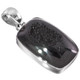 925 Silver Black Titanium Druzy Drusy Sterling Pendant, 1 1/4"