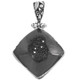 Black Titanium Druzy 925 Sterling Silver Pendant, 1 3/16"