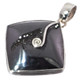 925 Silver Us-made Black Titanium Druzy Drusy Sterling Pendant, 1 7/8"