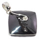 925 Silver Us-made Black Titanium Druzy Drusy Sterling Pendant, 1 7/8"