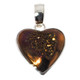 925 Silver Heart Weeping Willow Titanium Druzy Sterling Pendant, 1 1/8"