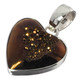 925 Silver Heart Weeping Willow Titanium Druzy Sterling Pendant, 1 1/8"
