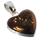 925 Silver Heart Weeping Willow Titanium Druzy Sterling Pendant, 1 1/8"