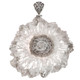 925 Silver Rare Magnficent Large Quartz Geode Crystal Slice Pendant, 3 3/8"