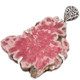 Rare Rhodochrosite Stalactite Slice 925 Sterling Silver Pendant, 2 5/8