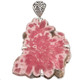 Rare Rhodochrosite Stalactite Slice 925 Sterling Silver Pendant, 2 5/8