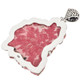 Rare Rhodochrosite Stalactite Slice 925 Sterling Silver Pendant, 2 5/8