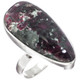 925 Silver Russian Eudialyte Sterling Adj Sz 9 Ring, 1 3/8"
