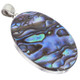 925 Silver Oval Paua Abalone Shell Sterling Pendant, 2"
