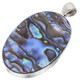 925 Silver Oval Paua Abalone Shell Sterling Pendant, 2"