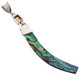 925 Silver Colorful Paua Abalone Shell Citrine Sterling Drop Pendant, 2"