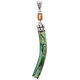 925 Silver Colorful Paua Abalone Shell Citrine Sterling Drop Pendant, 2"