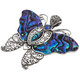925 Silver Bali Handmade Paua Abalone Shell Butterfly Sterling Pendant, 2 1/8"
