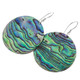 925 Silver 40mm Paua Abalone Shell Round Sterling Wires Earrings, 1 5/8"