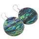 925 Silver 40mm Paua Abalone Shell Round Sterling Wires Earrings, 1 5/8"