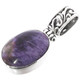 925 Silver Russian Charoite Sterling Filigree Pendant, 1 1/4"