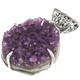 Large Brazilian Amethyst Druzy 925 Sterling Silver Pendant, 2 1/4"