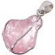1 5/8" Big Mozambique Morganite Rough Nugget 925 Silver Pendant