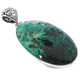 925 Silver Handmade Malachite In Chrysocolla Healing Sterling Pendant, 2 5/8"