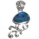 925 Silver Big Oval Aaa Quality Natural Australian Opal Sterling Pendant, 1 5/8"