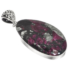 925 Silver Stunning AAA-grade Russian Eudialyte Gem Sterling Pendant, 2"
