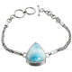 925 Silver Genuine Larimar Bracelet, 7"