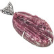 Bold Natural Pink Tourmaline Rough in 925 Sterling Silver Pendant, 3 1/2"