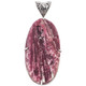 Bold Natural Pink Tourmaline Rough in 925 Sterling Silver Pendant, 3 1/2"