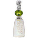 925 Silver White Opal Titanium Agate Druzy Peridot Sterling Pendant, 1 5/8"