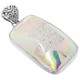 925 Silver Square White Opal Titanium Agate Druzy Sterling Pendant, 1 3/4"