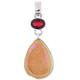 925 Silver Red Garnet Orange Pink Titanium Druzy Drusy Sterling Pendant, 2"