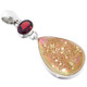 925 Silver Red Garnet Orange Pink Titanium Druzy Drusy Sterling Pendant, 2"