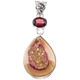 925 Silver Red Garnet Orange Pink Titanium Druzy Drusy Sterling Pendant, 2"