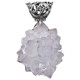 925 Silver Fifi Rose Amethyst Stalactite Tip Druzy Sterling Pendant, 2 3/8"