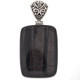 925 Silver Large Hypersthene Bali Handmade Sterling Pendant, 2 3/8"