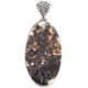 925 Silver Large Stick Agate Bali Handmade Sterling Pendant, 2 3/4"