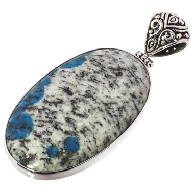 925 Silver Large K2 Jasper Bali Handmade Sterling Pendant, 2 1/2"