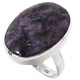 925 Sterling Silver Russian Charoite Sterling Adj Sz 9 Ring