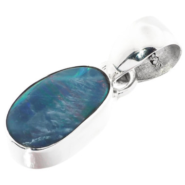 925 Silver Genuine Australian Opal Sterling Pendant, 15/16"
