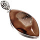 925 Silver Natural Mocha Chocolate Agate Druzy Drusy Sterling Pendant, 2"
