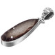 925 Silver Natural Teardrop Chocolate Agate Druzy Drusy Sterling Pendant, 1 5/8"