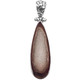925 Silver Natural Teardrop Chocolate Agate Druzy Drusy Sterling Pendant, 1 5/8"