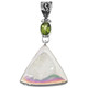 925 Silver Opal Titanium Agate Druzy Peridot Sterling Pendant, 2 5/8"