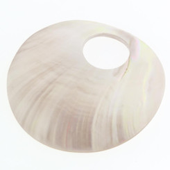 60mm Iridescent Silver Nautilus Shell Bead, 2 5/16"