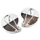 925 Silver Madagascar Ammonite Fossil Omega Stud Earrings, 1 1/8"