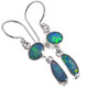 Double Natural Australian Opal 925 Sterling Silver Dangle Earrings, 1"